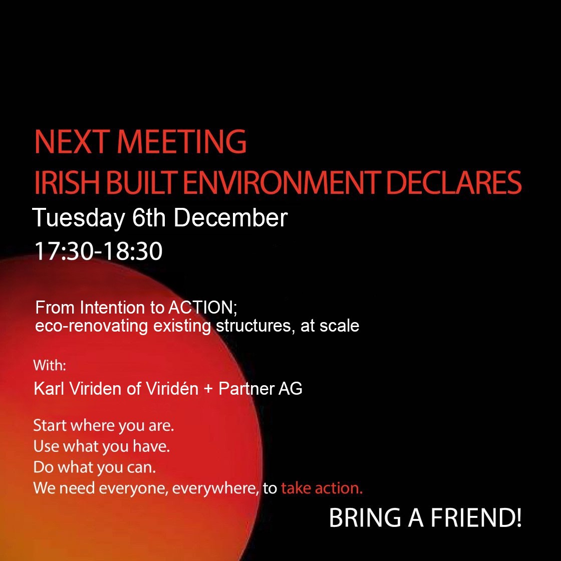Irish Built Environment Declares December Meeting